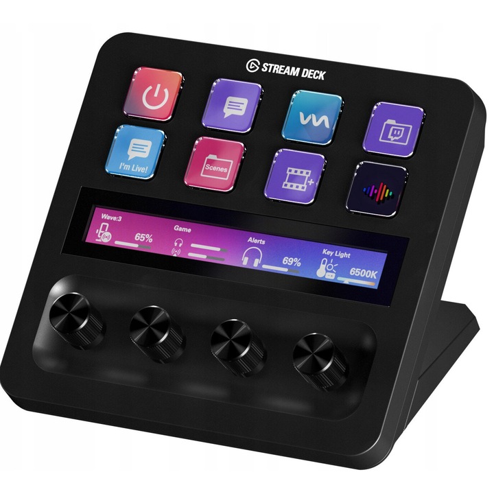 Panel streaming ELGATO Stream Deck +, 8 butoane, negru, 140x110x138mm, set complet