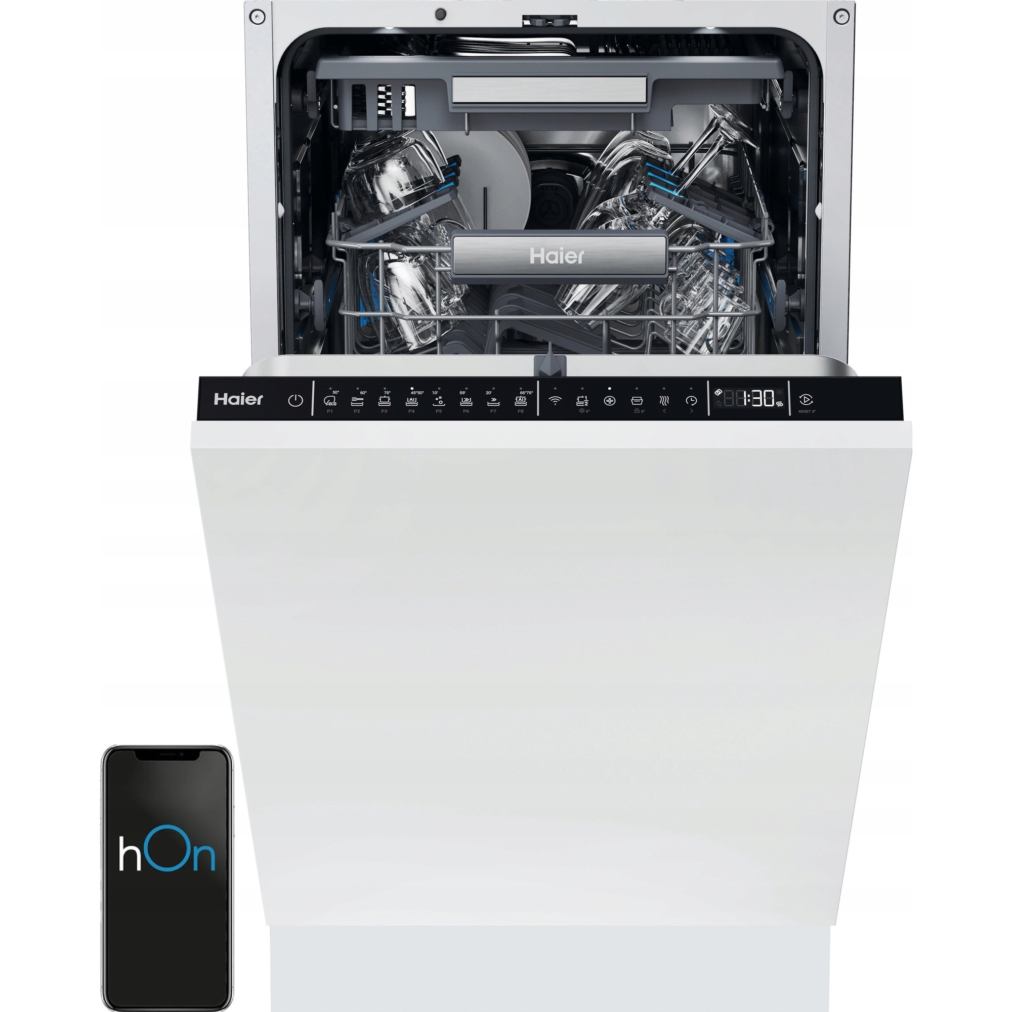 Masina de spalat vase HAIER AI XI1C1TB4LPCFB, 45cm, Control smartphone, 41dB