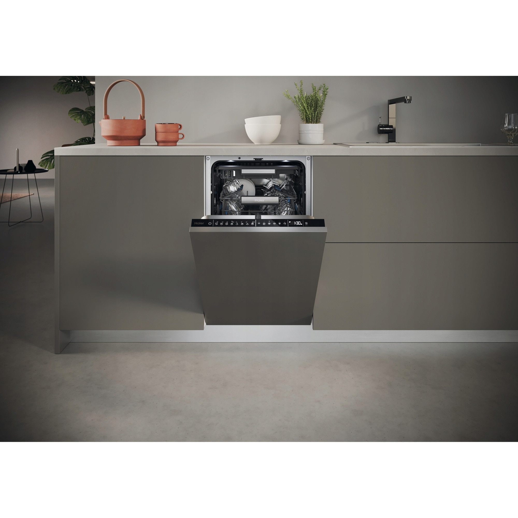 Masina de spalat vase HAIER AI XI1C1TB4LPCFB, 45cm, Control smartphone, 41dB