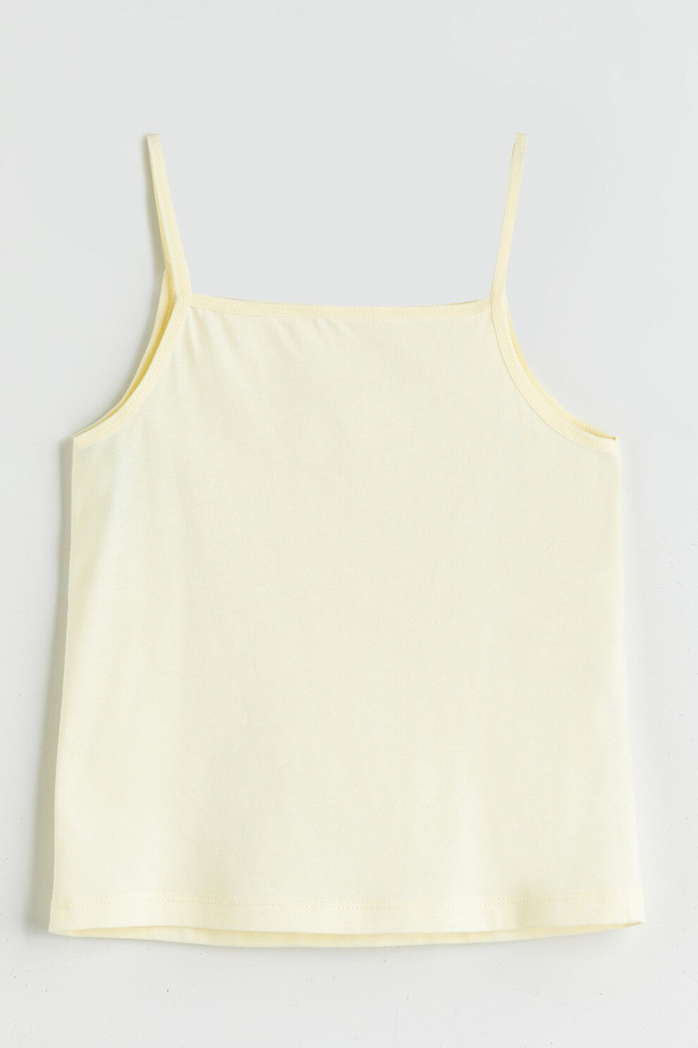 LC WAIKIKI, Top de bumbac cu decolteu patrat, Galben pal, 146-152 CM