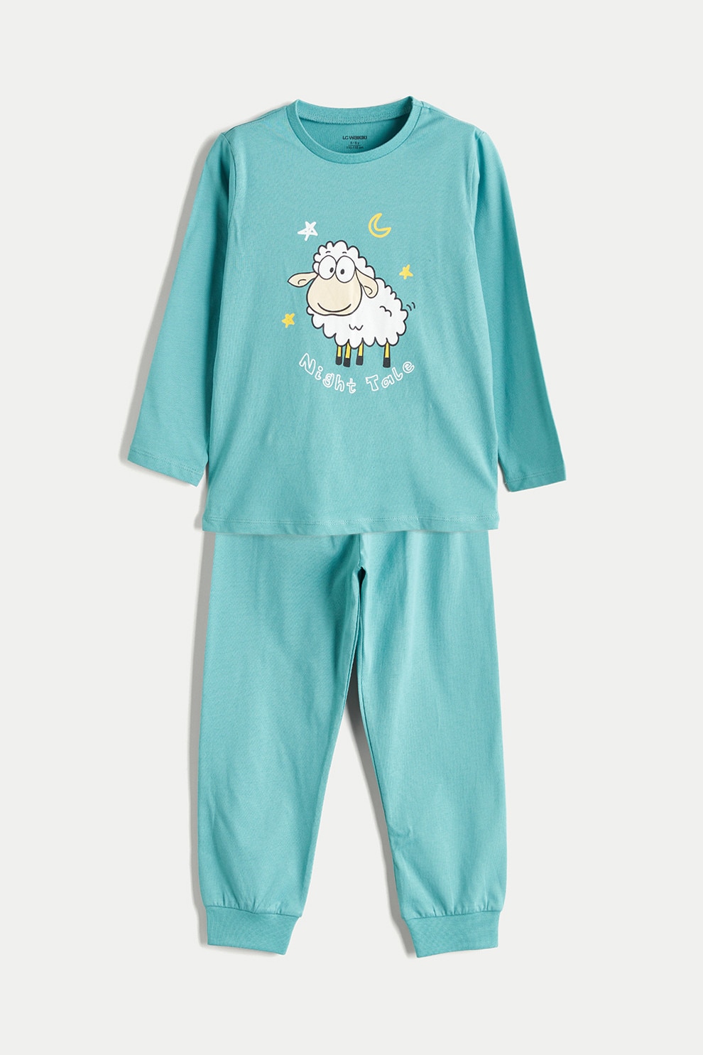 LC WAIKIKI, Pijama cu imprimeu grafic, Verde menta, 74-80 CM