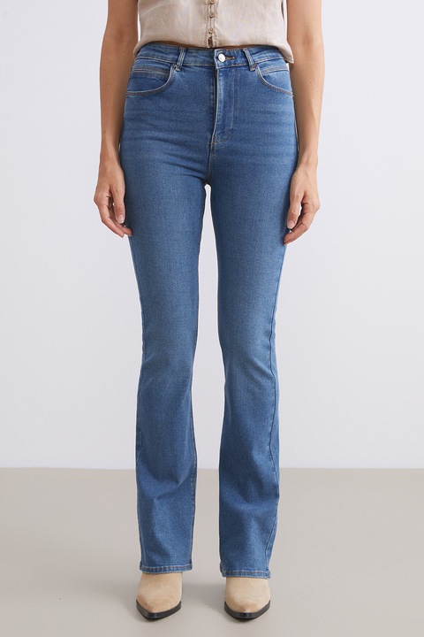 LC WAIKIKI, Blugi evazati cu talie inalta, Albastru