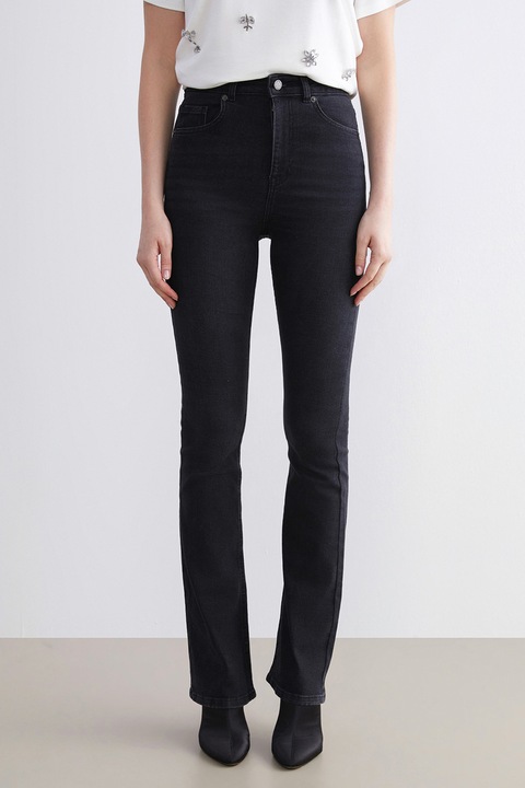 LC WAIKIKI, Blugi evazati cu talie inalta, Negru, 32