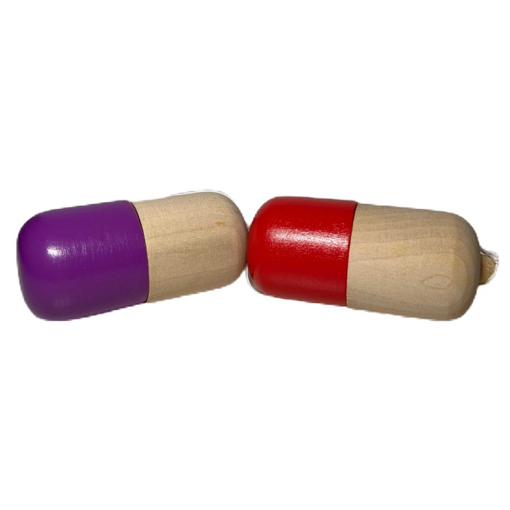 Fa játék kendama pill, 15 cm, többszínű, misterybox, BimBimBo