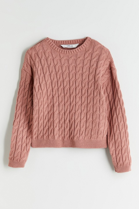 LC WAIKIKI, Pulover cu torsade, Roz prafuit