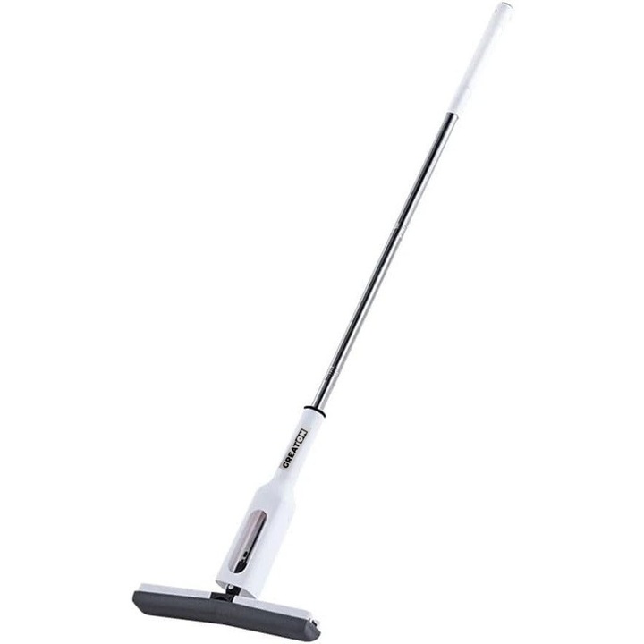 Mop De Curatare GREATON cu Sistem de Stoarcere Rapida, Ideal pentru Toate Suprafetele si Zonele Inguste, Alb