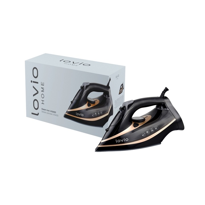 Fier de calcat cu abur Lovio LVSA001, 2400W, ceramica, 380ml