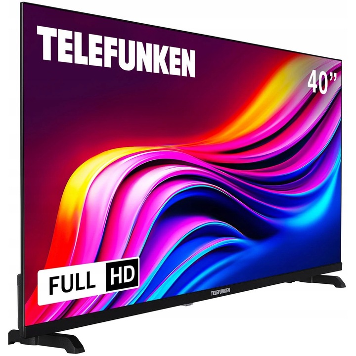 Телевизор LED 40" Telefunken TFL-40BPF1000, Full HD, 2x HDMI, USB, Черен