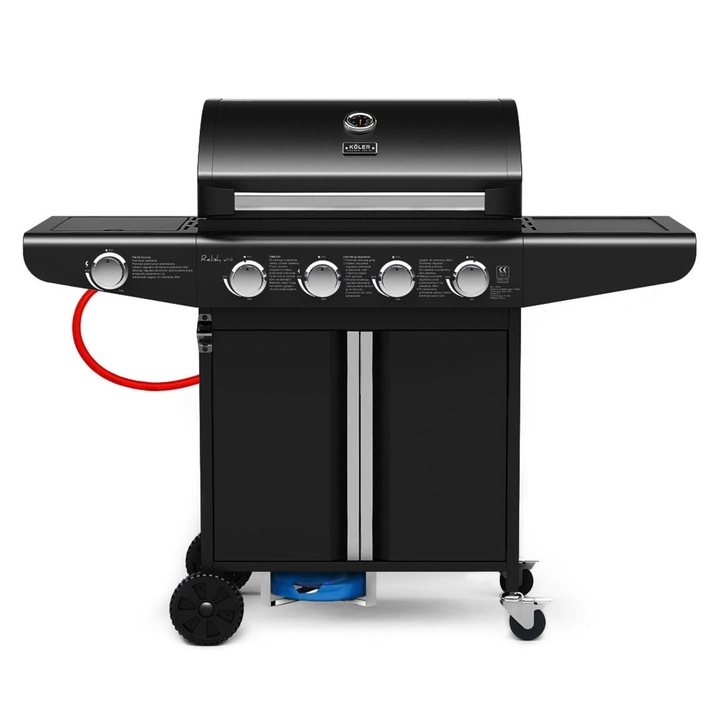 Газов грил KOLER Relish V1, 16 kW, 66x40 см, 5 горелки, черен