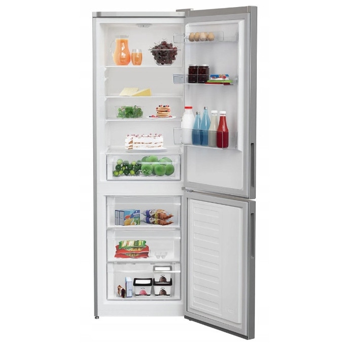 Frigider Indesit INKS 1361 S4E 343L Srebrn 60cm, 2 compartimente, iluminare LED