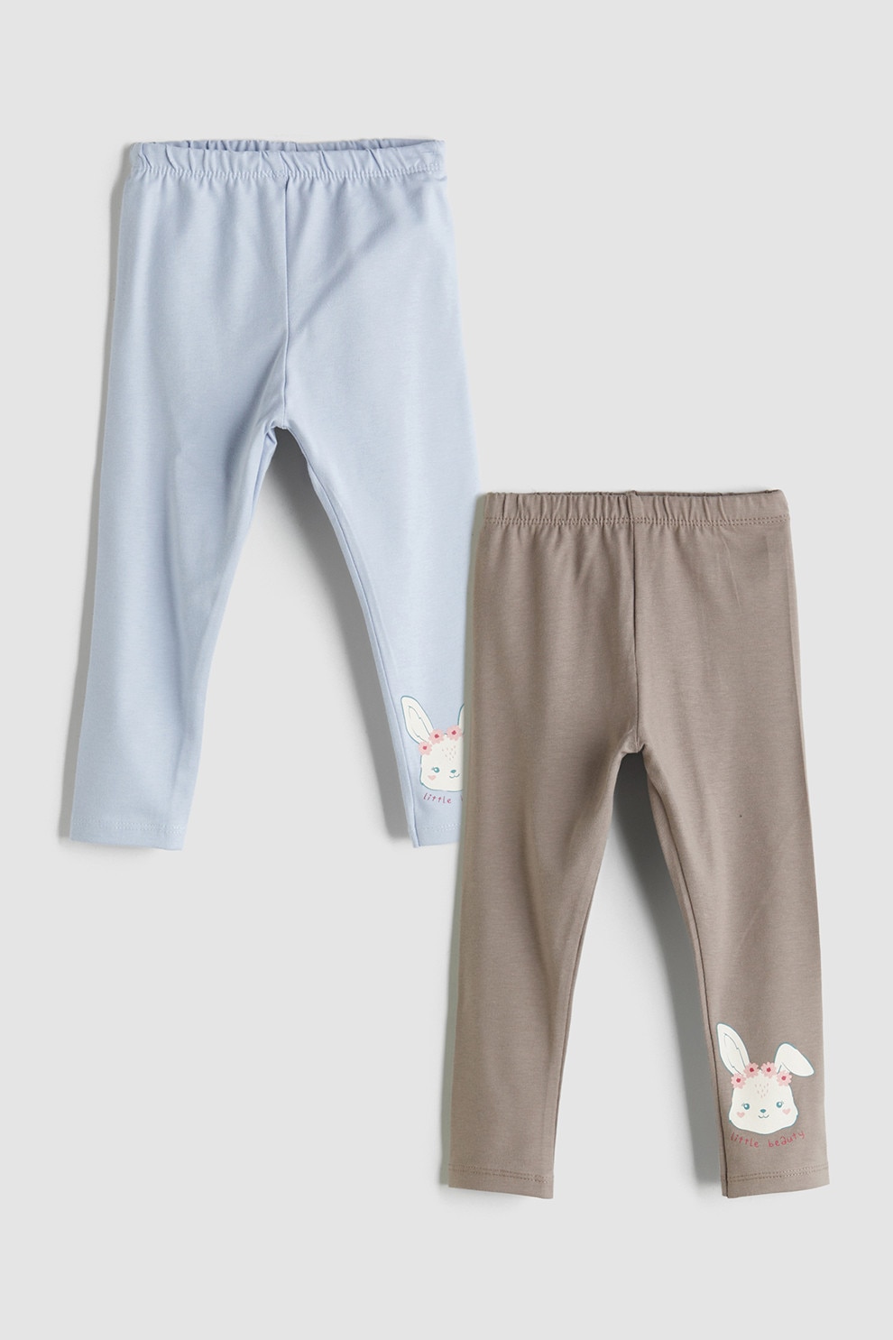 LC WAIKIKI, Set de pantaloni regular fit cu imprimeu grafic - 2 piese, Gri, Albastru deschis, 68-74 CM