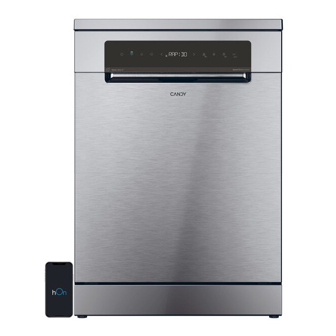 Masina de spalat vase Candy RapidO, 60cm, inox, 14 seturi, control smartphone