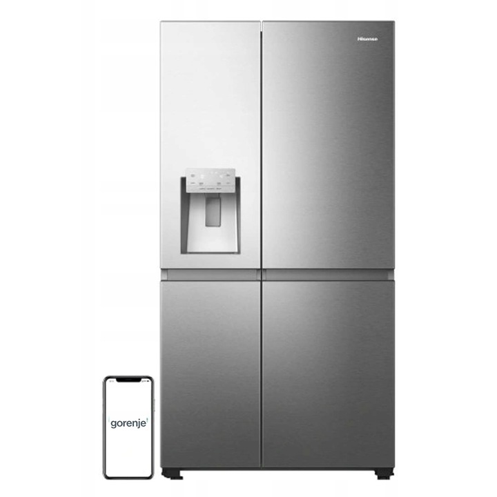 Frigider Side by Side No Frost 179cm Inox, 417l, 215l congelator, Wi-Fi, distribuitor apa