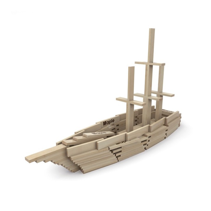 Комплект за изграждане от дърво Maple, 200 броя, 120x24x8 мм, модел лодка