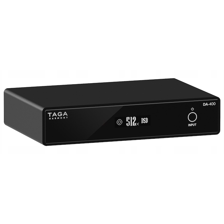 Преобразувател C/A TAGA HARMONY DA-400, поддържа PCM/DSD/MQA, 20Hz-20kHz, черен, 2.4x12.9x9.4см