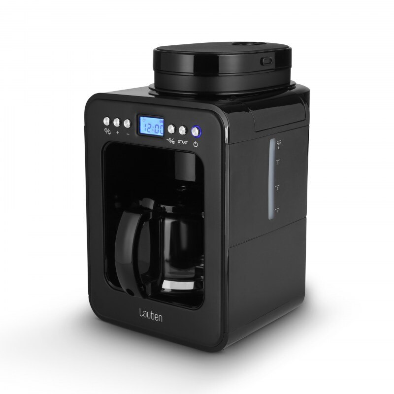 Cafetiere Lauben Grind&Drip 600BB, 2 niveluri macinare, filtru reutilizabil, 560ml, negru