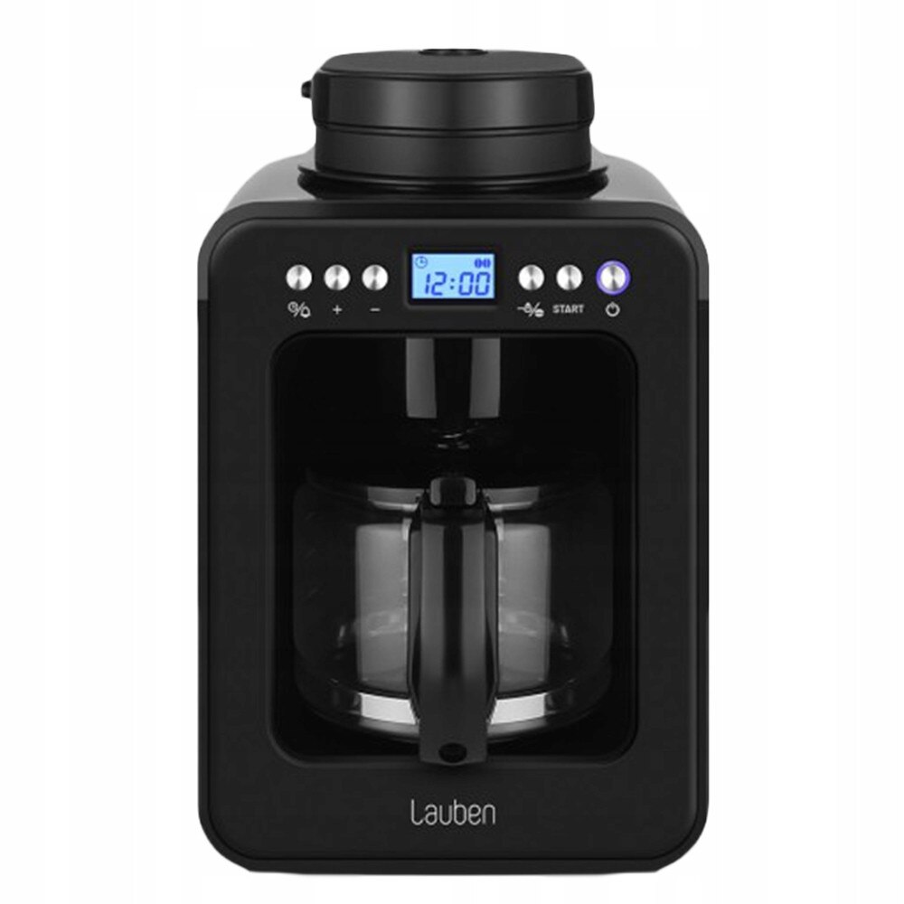 Cafetiere Lauben Grind&Drip 600BB, 2 niveluri macinare, filtru reutilizabil, 560ml, negru