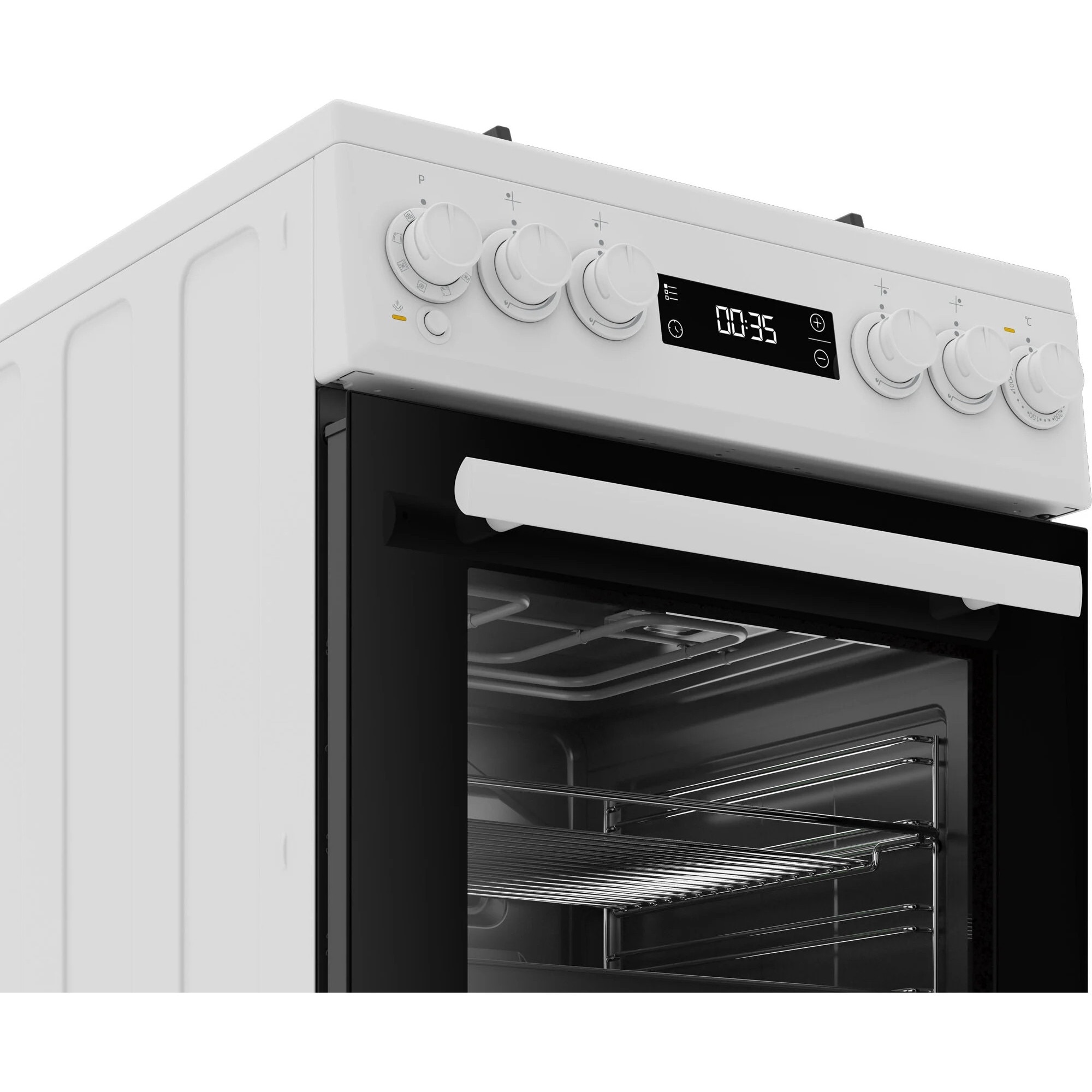 Aragaz gaz-electric BEKO, model FSM51339DWDS, 4 arzatoare, culoare alba, dimensiuni 50x60x85cm
