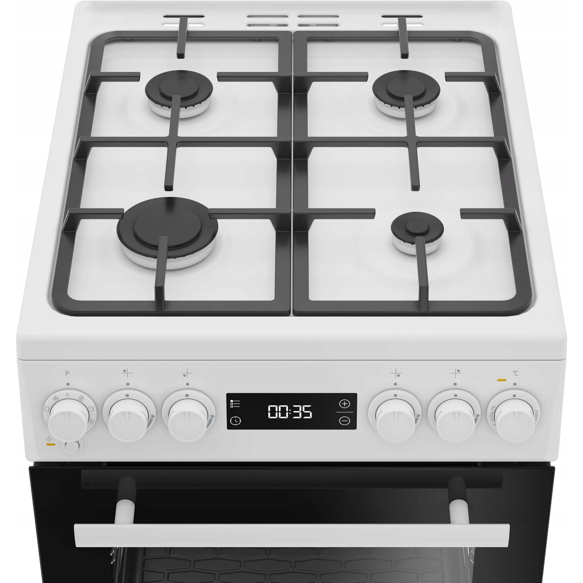 Aragaz gaz-electric BEKO, model FSM51339DWDS, 4 arzatoare, culoare alba, dimensiuni 50x60x85cm