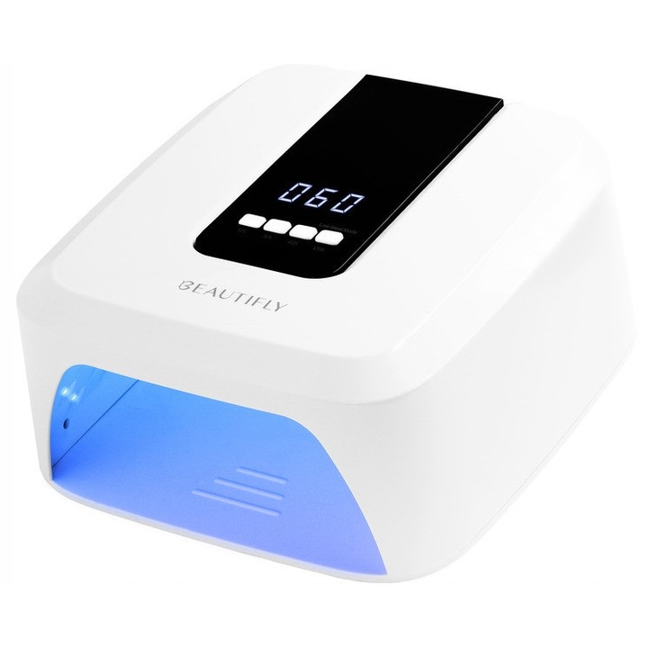 Lampa UV/LED pentru unghii, Beautifly, Dual LED, alb, fara fir