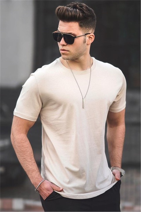 Férfi pólók, Pamut, Madmext, 300306, Bézs, M