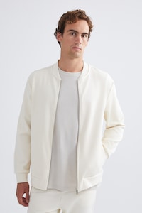 LC WAIKIKI, Jacheta bomber cu buzunare laterale, Alb fildes, 2XL