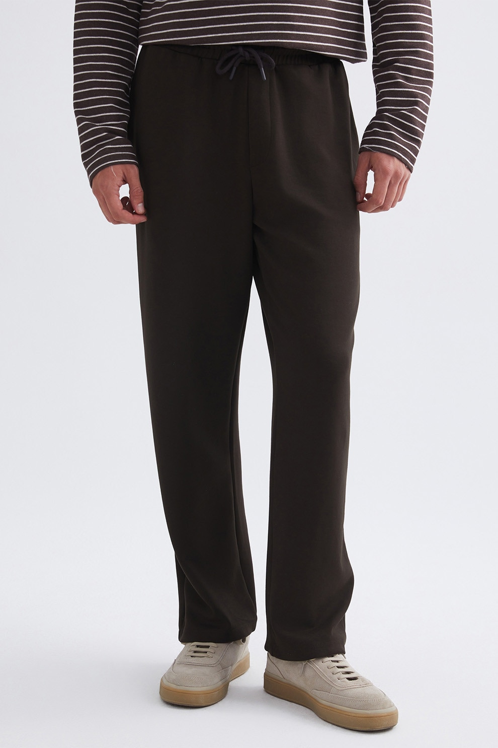 LC WAIKIKI, Pantaloni drepti de trening cu buzunare laterale, Maro inchis, M