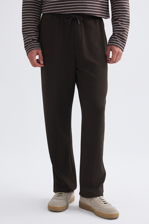 LC WAIKIKI, Pantaloni drepti de trening cu buzunare laterale, Maro inchis