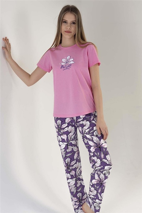 Női pizsama, Pamut, Base, 383081, Rózsaszín, L