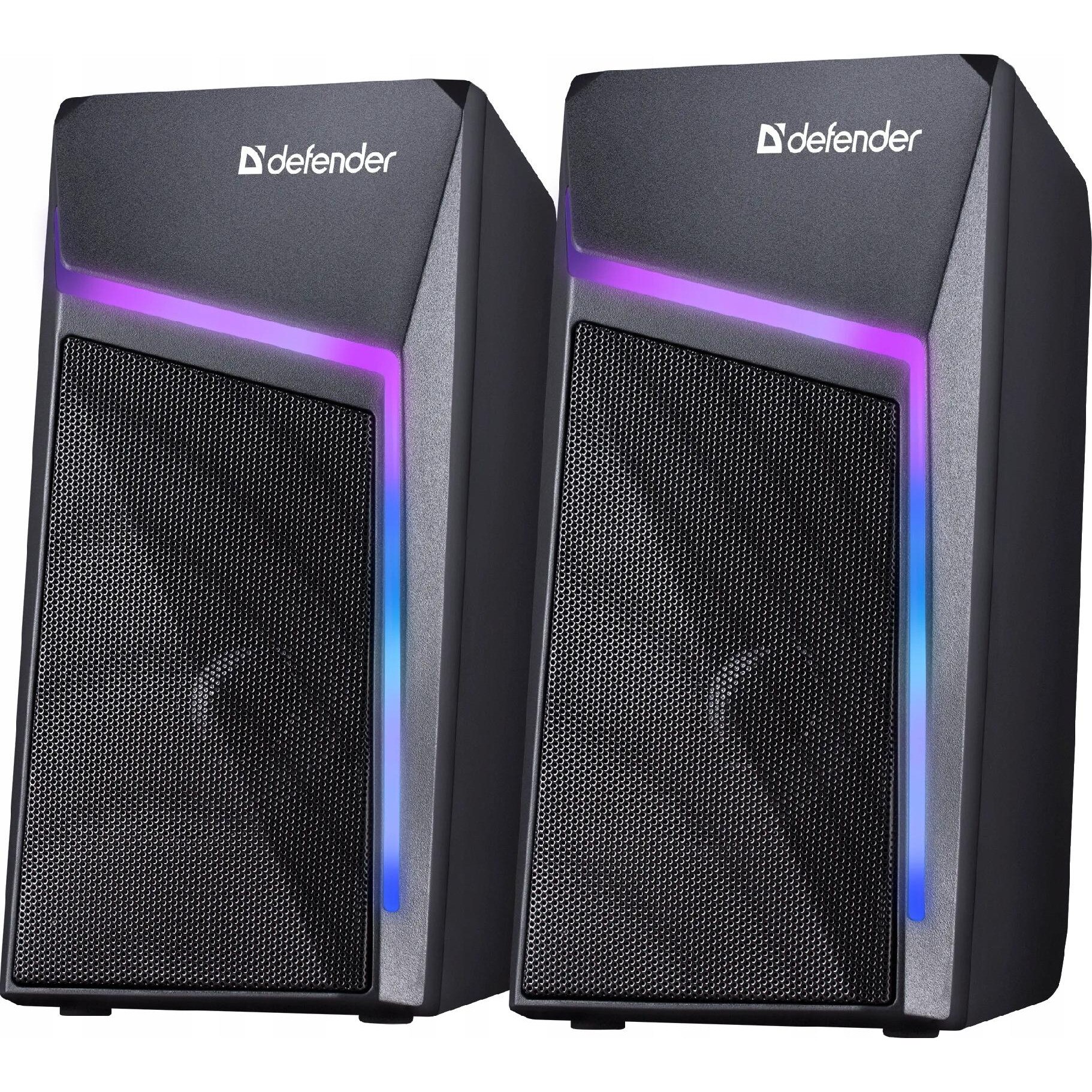 Boxe PC 2.0 Defender, USB, iluminare RGB, negru, 2h2.5