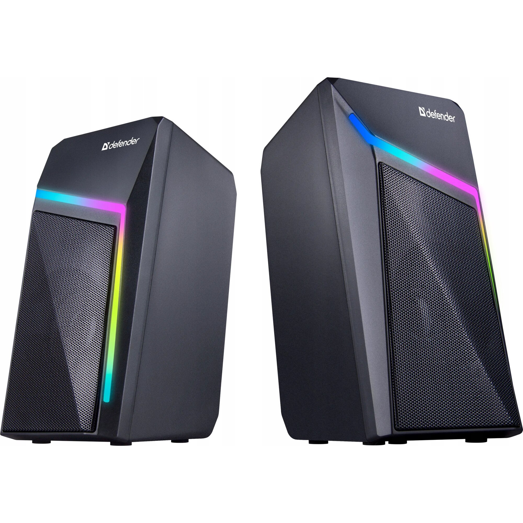 Boxe PC 2.0 Defender, USB, iluminare RGB, negru, 2h2.5