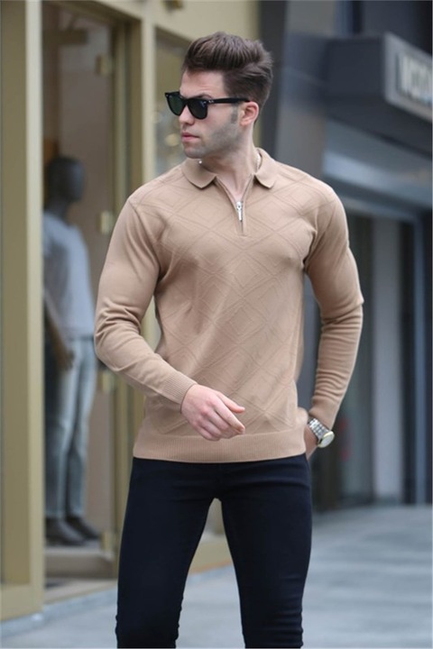 Férfi blúzok, Akril, Madmext, 358386, Bézs, L