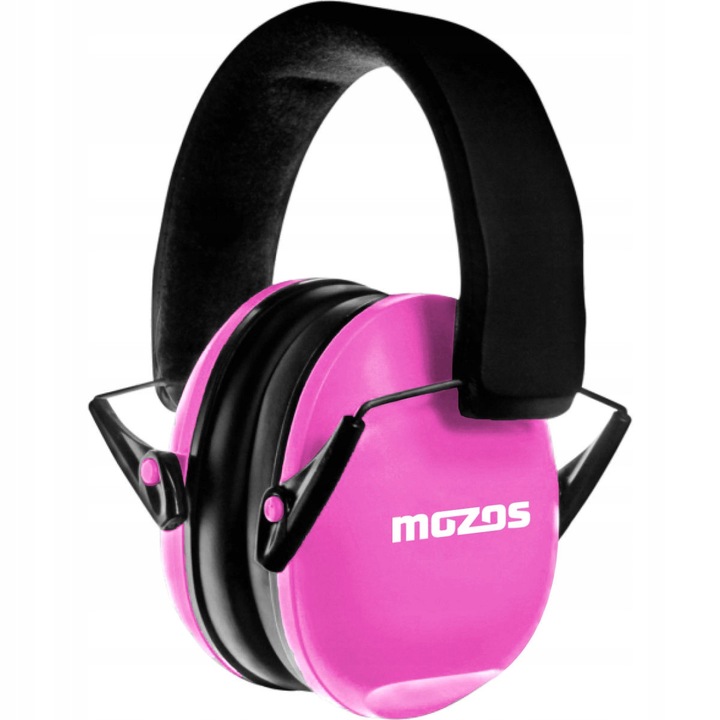 Casti de protectie pentru copii Mozos, reducere zgomot, confortabile, roz, set