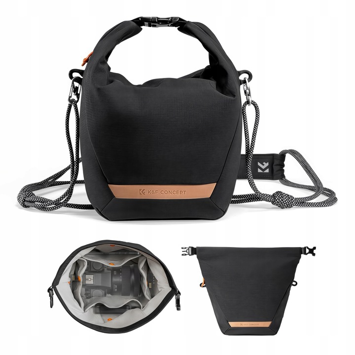 Фото чанта K&F Urban Wander Sling U11, 5л, 30x28x10см, черна, 250гр, 4 начина на носене