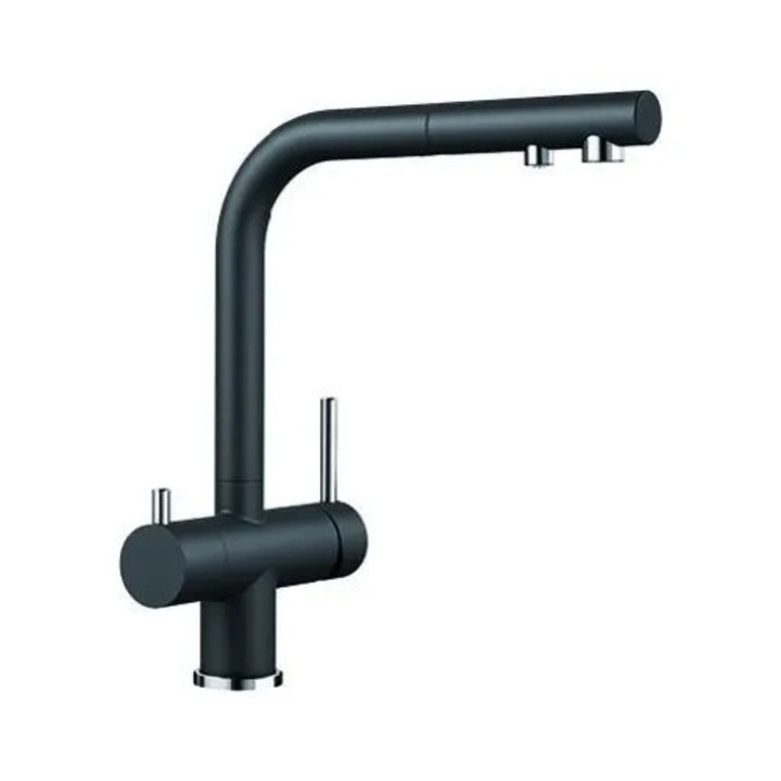 Baterie sanitara BLANCO Fontas-S II, 3 in 1, antracit, cu duza retractabila, 35mm