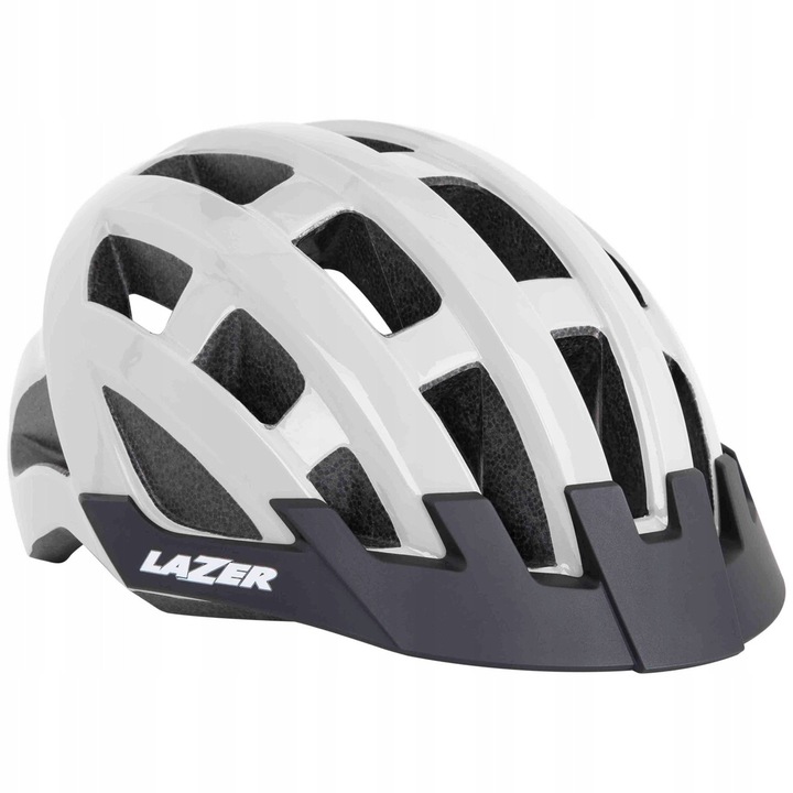 Casca de protectie Lazer Compact, unisex, alb, dimensiune universala 54-61cm, 21 de ventilatii, 325g
