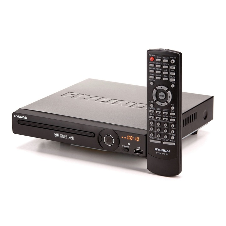 DVD плейър Hyundai DV-2-X 279 DU, USB, SCART, черен, пълен комплект