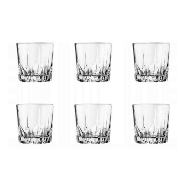 Set 6 pahare whisky Karat 300ml, Pasabahce, transparent, 8.5x8.7cm