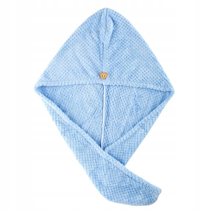 Hajtörölköző turbán, kék, 1 db.