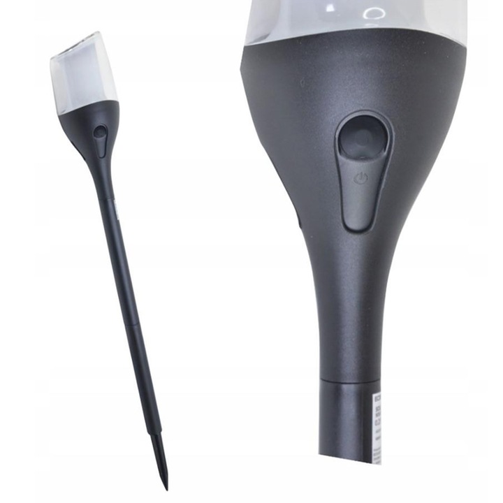 Lampa solara LED Forever Light Sunari FLS-230, efect flacara, neagra, 75x75x640mm, set inclus.