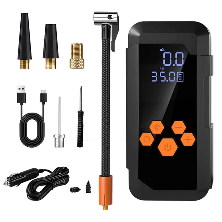 Compresor Auto Portabil cu Baterie Integrata si lanterna led- Xentech Power Pro