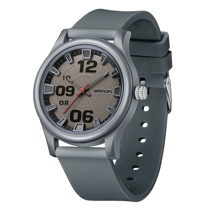 Ceas Copii Sanda 3252 Gri – Design Sport, Analog, Diver, Rezistent la Apa 5ATM