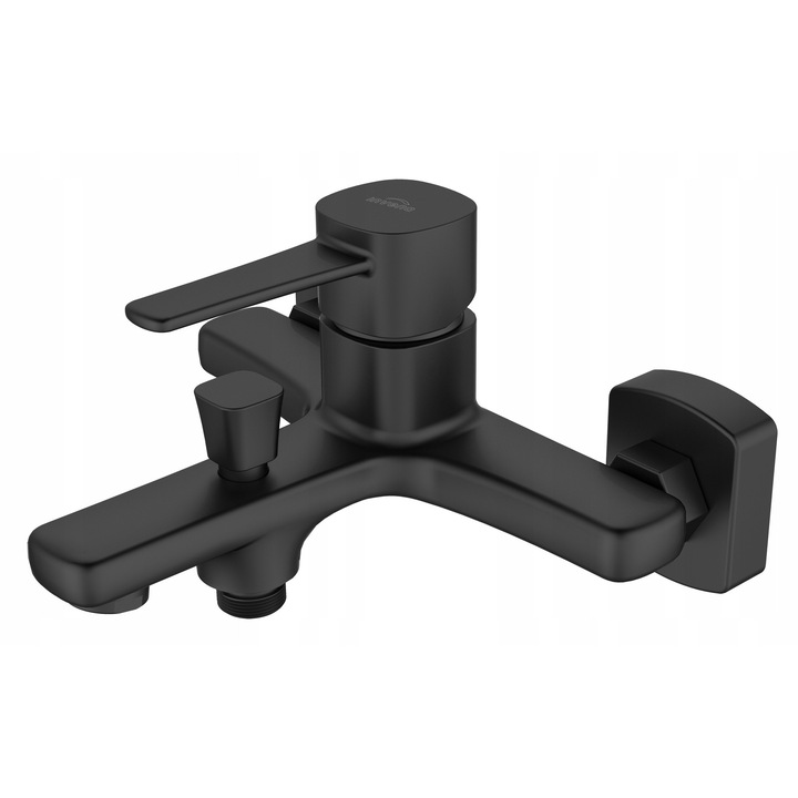 Вана батерия Invena Glamour, едноръкохваткова, аератор, черна