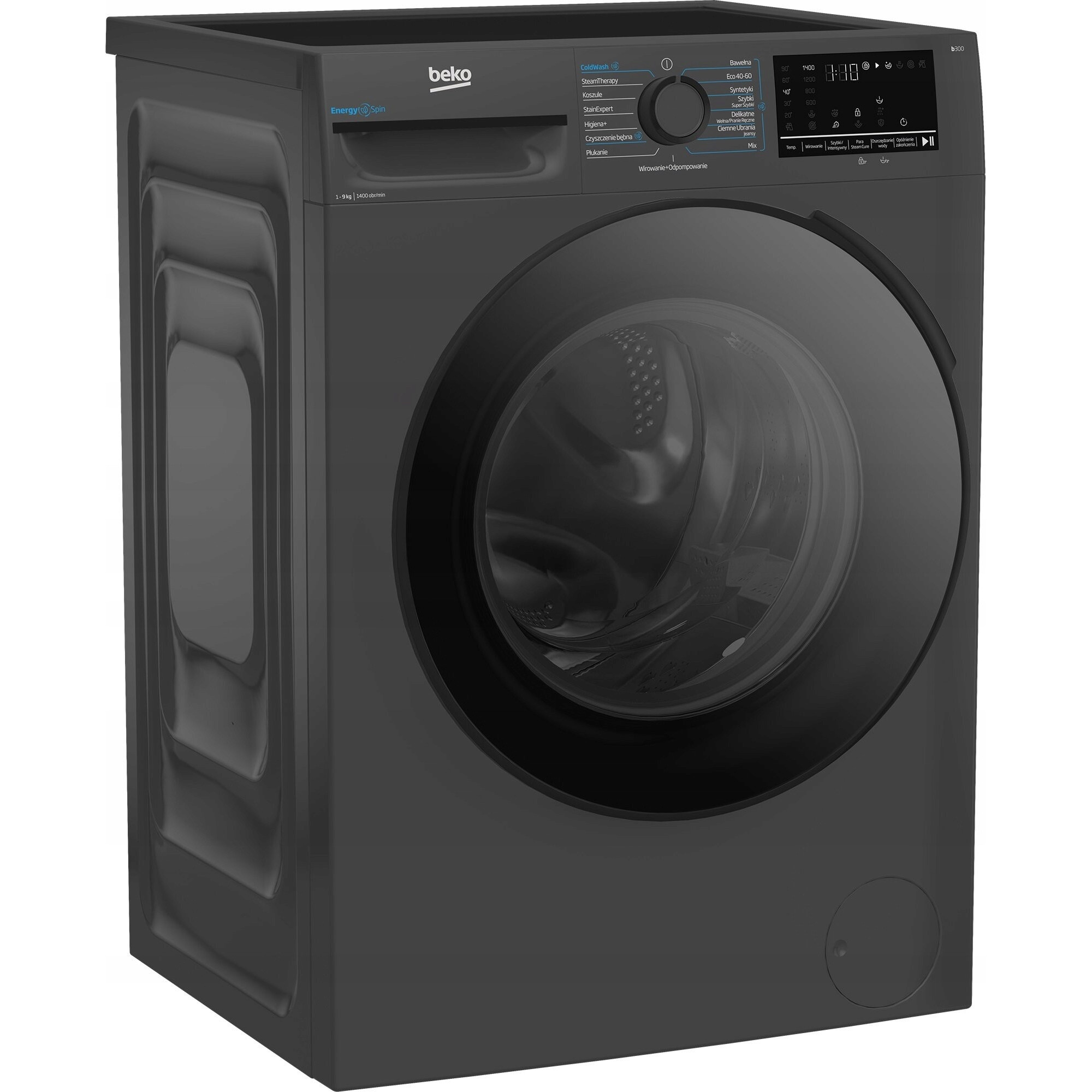 Masina de spalat rufe BEKO 9kg 1400rpm SteamCure gri 51.8x60x84.5cm