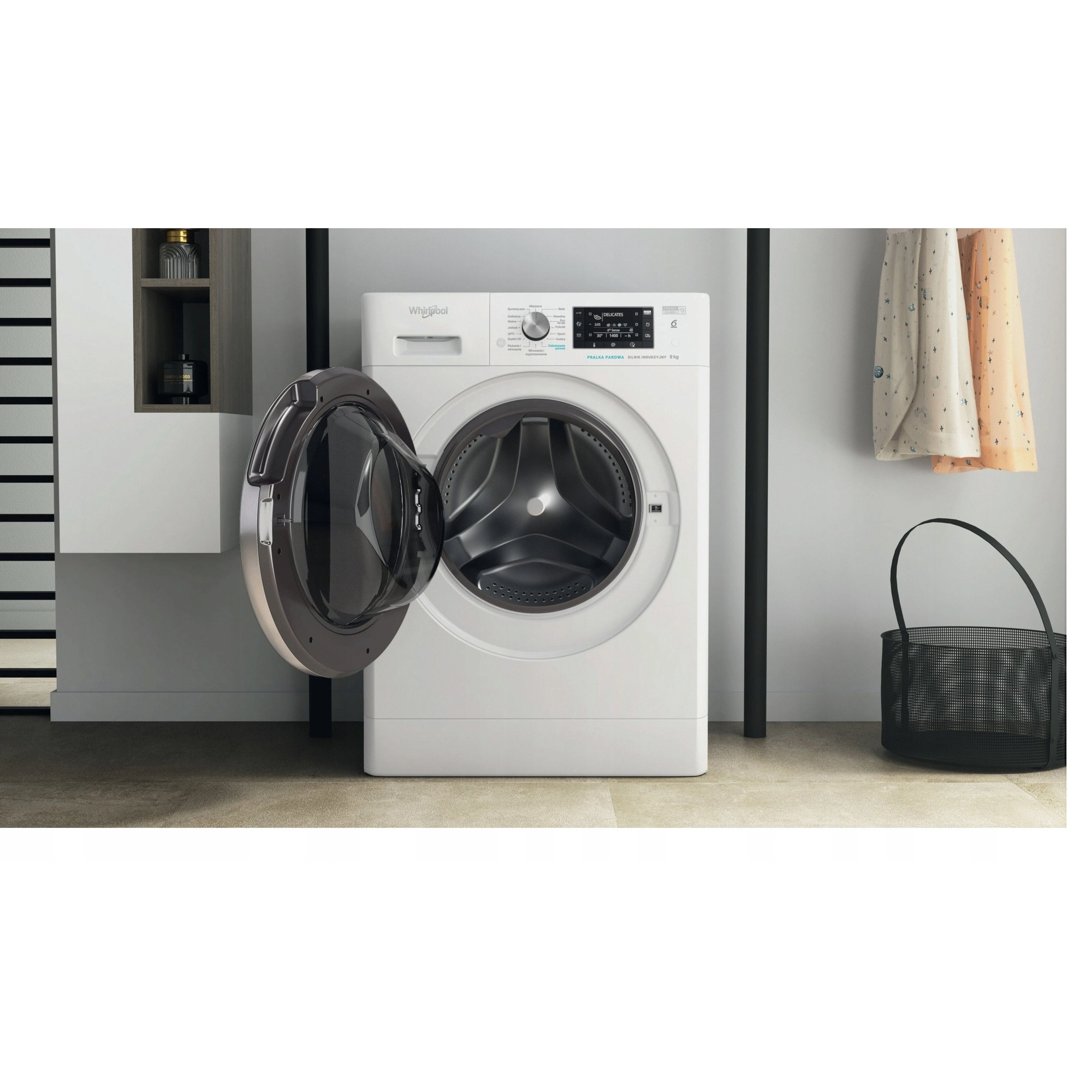 Masina de spalat rufe, Whirlpool, 9kg, 1400 rpm, 63x60x85cm, alb