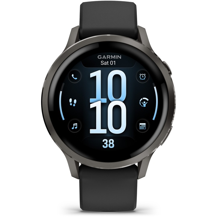 Смарт часовник Garmin Venu 4, AMOLED, GPS, WI-FI, Силикон, 41мм, Slate/Black