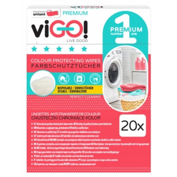 Vigo színfogó kendő, 20 darabos szett, színvédelem