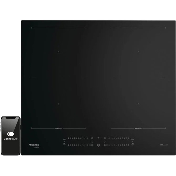 Plita electrica Inductie Hisense HI6442BSCWF, 4 zone, neagra, 59.5x52cm