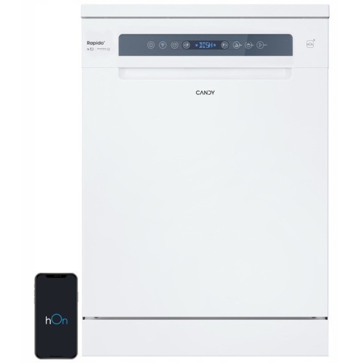 Masina de spalat vase Candy RapidO CF 6B4F0W, alba, 16 seturi, 60x85x60cm