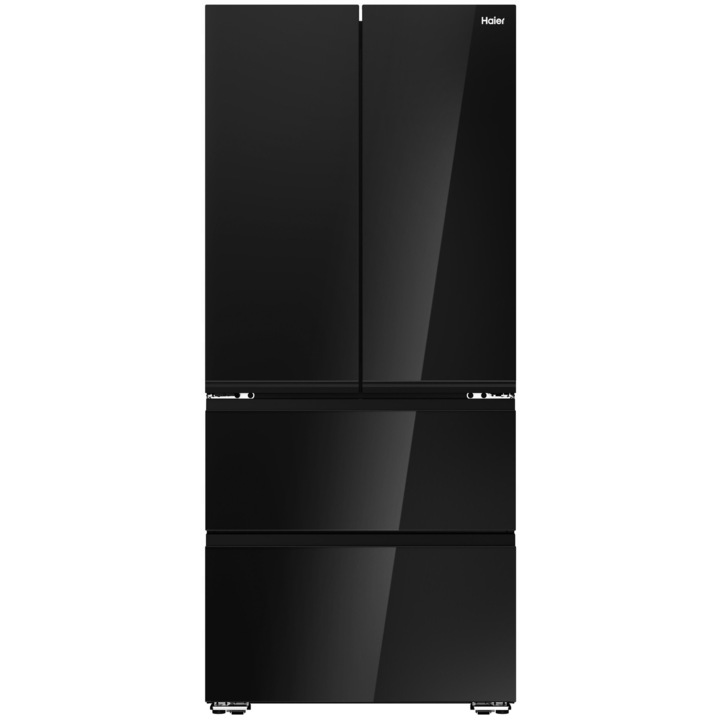 Frigider HAIER Side by Side, No Frost, 190cm, 299l frigider + 169l congelator, negru